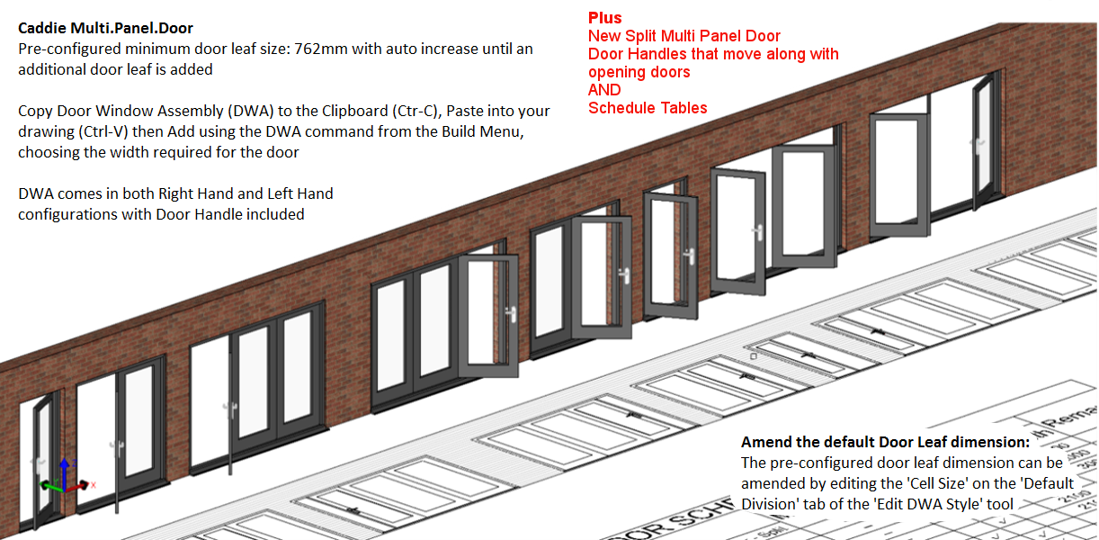 Caddie Multi-Panel Door DWA Style with Integral Cill